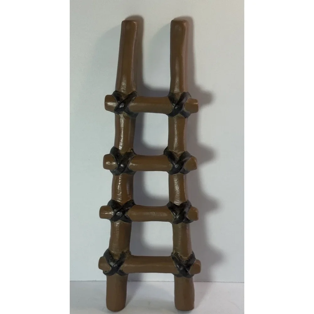 Ceramic Log Ladder Fish Tank Ornament Reptile Basking Ramp Fairy Garden Decor